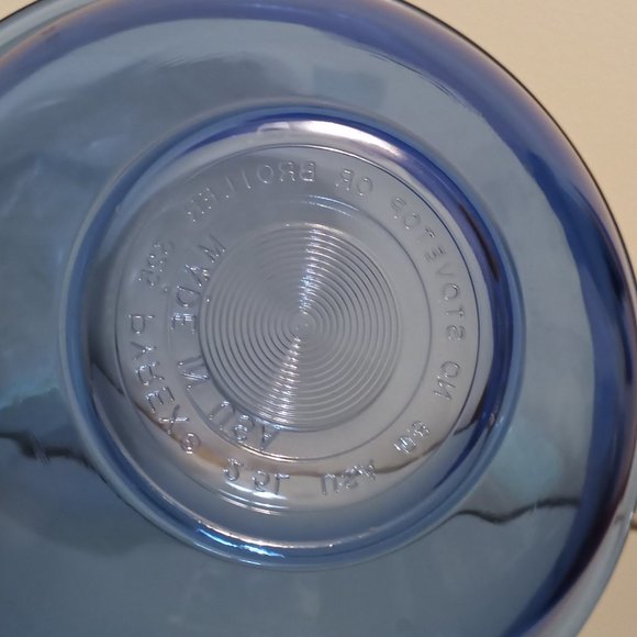 Vintage Pyrex Blue Glass Mixing Bowls 2 Piece Set Round Stackable - Picture 9 of 14